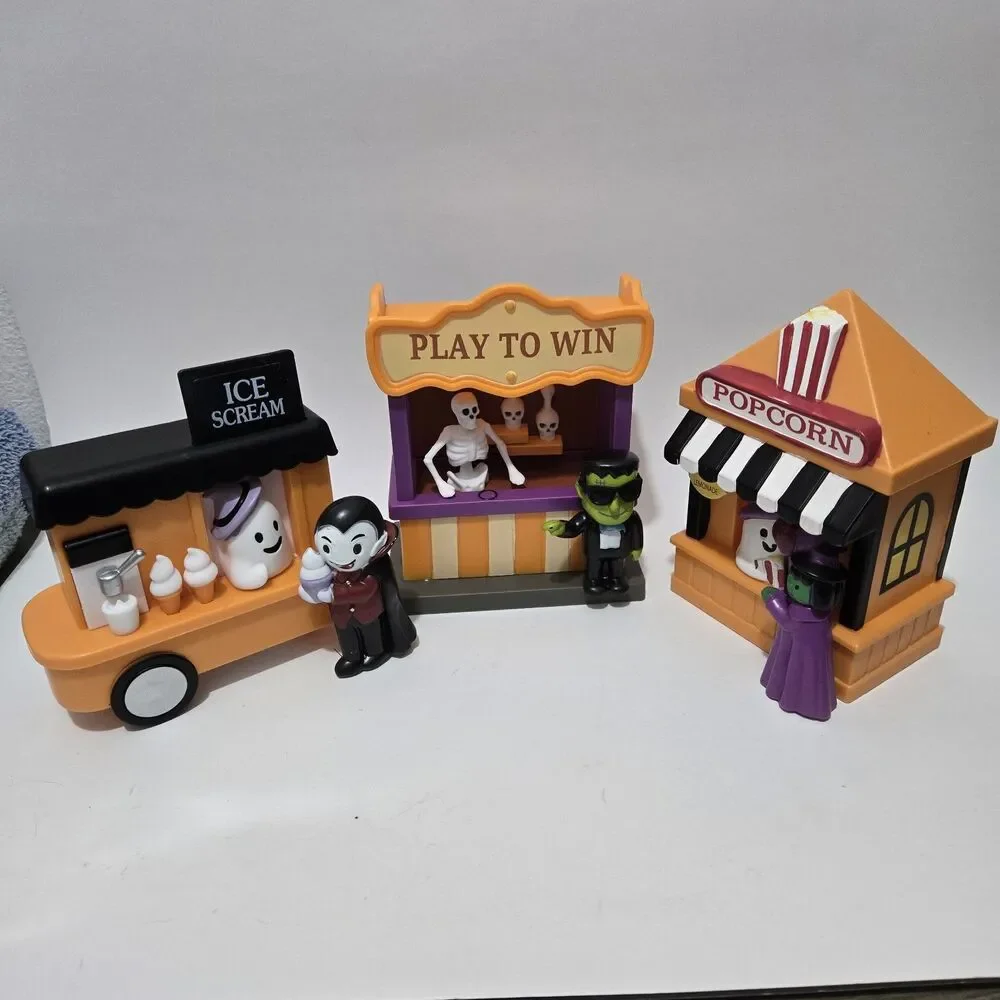2026 Target Bullseye 3pc Halloween Carnival Spooky Town Village Set NEW